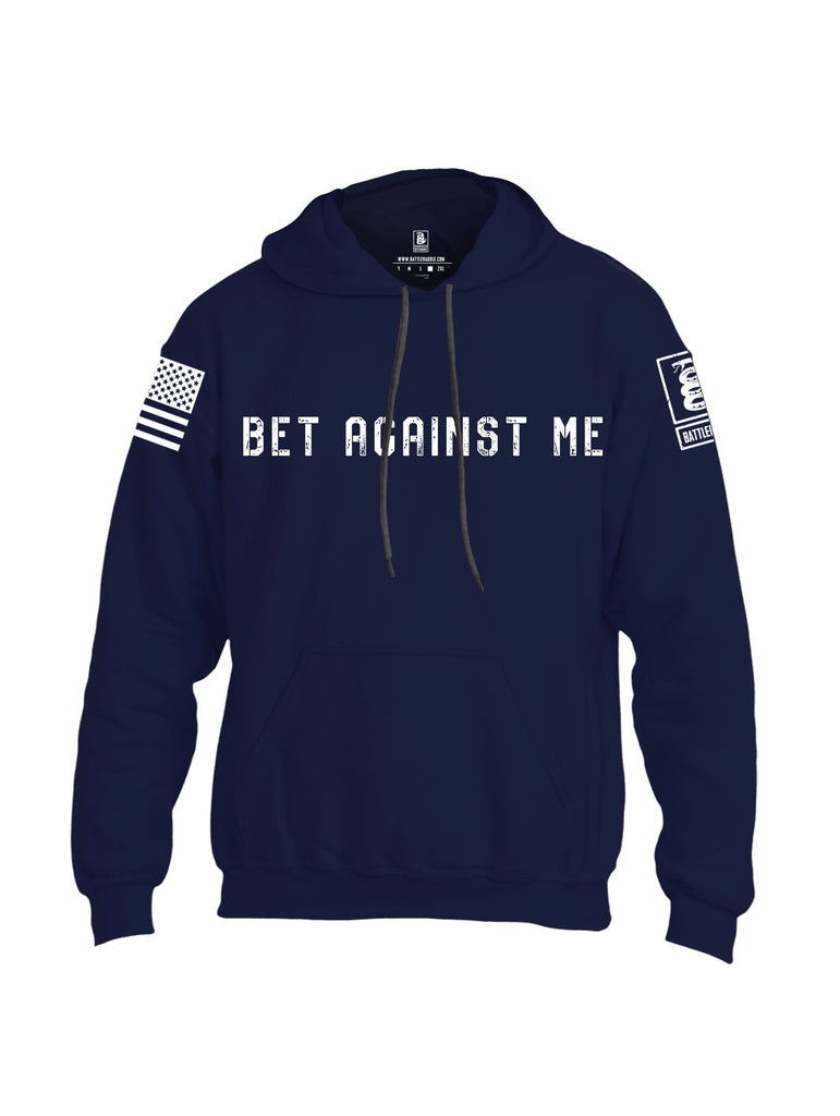 Battleraddle Bet Against Me White Sleeves Uni Cotton Blended Hoodie With Pockets