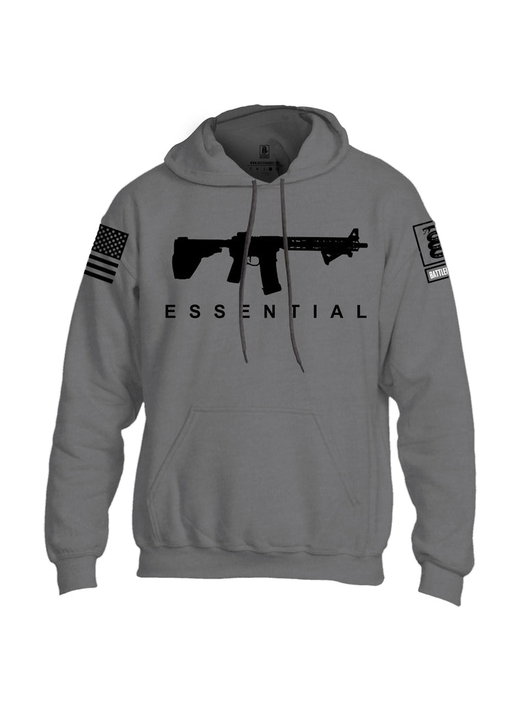 Battleraddle Ar15 Essential Black {sleeve_color} Sleeves Uni Cotton Blended Hoodie With Pockets