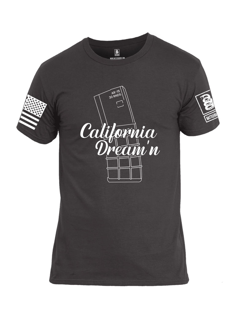 Battleraddle California Dreaming White Sleeves Men Cotton Crew Neck T-Shirt