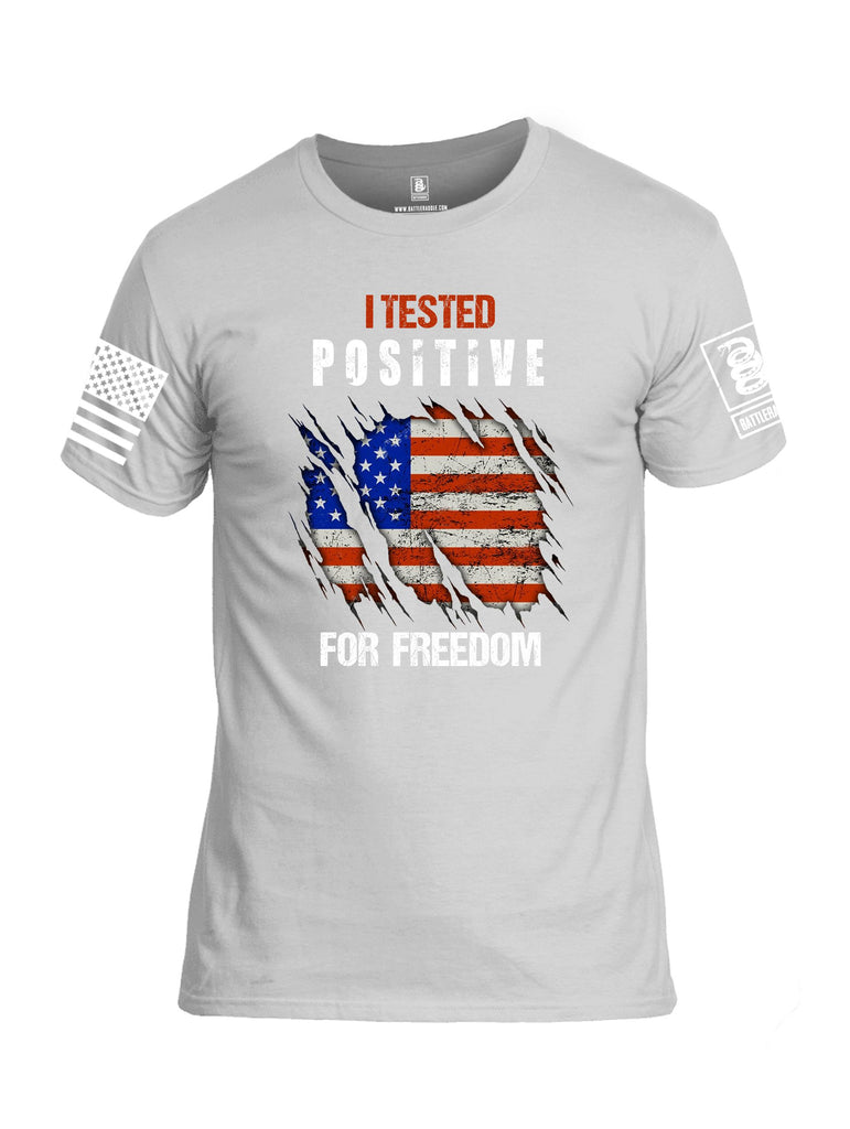 Battleraddle I Tested Positive For Freedom White Sleeves Men Cotton Crew Neck T-Shirt