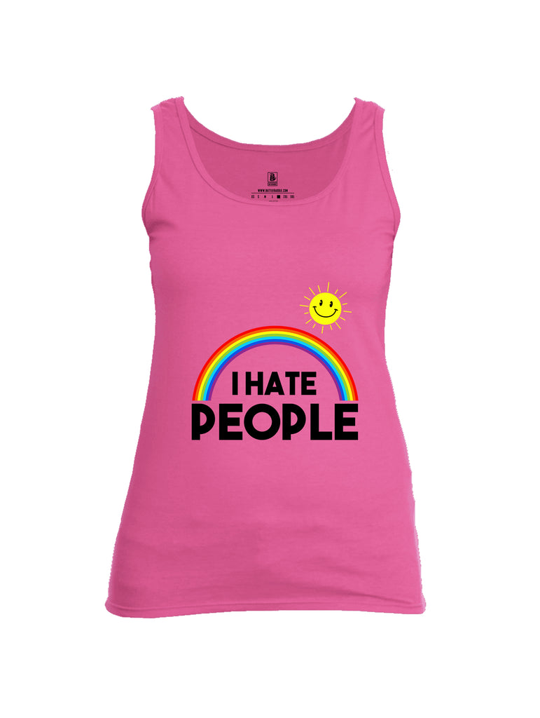 Battleraddle I Hate People {sleeve_color} Sleeves Women Cotton Cotton Tank Top