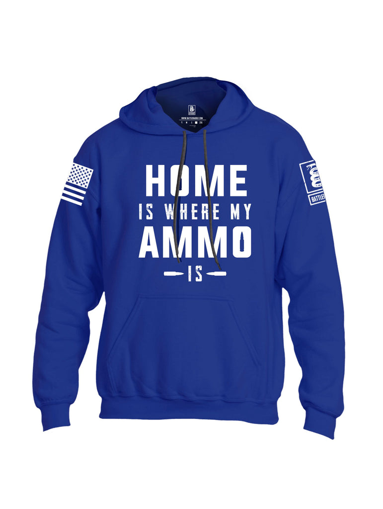 Battleraddle Home Is Where My Ammo Is White Sleeves Uni Cotton Blended Hoodie With Pockets