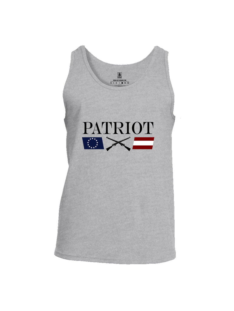 Battleraddle Patriot Rifle Flag Black {sleeve_color} Sleeves Men Cotton Cotton Tank Top