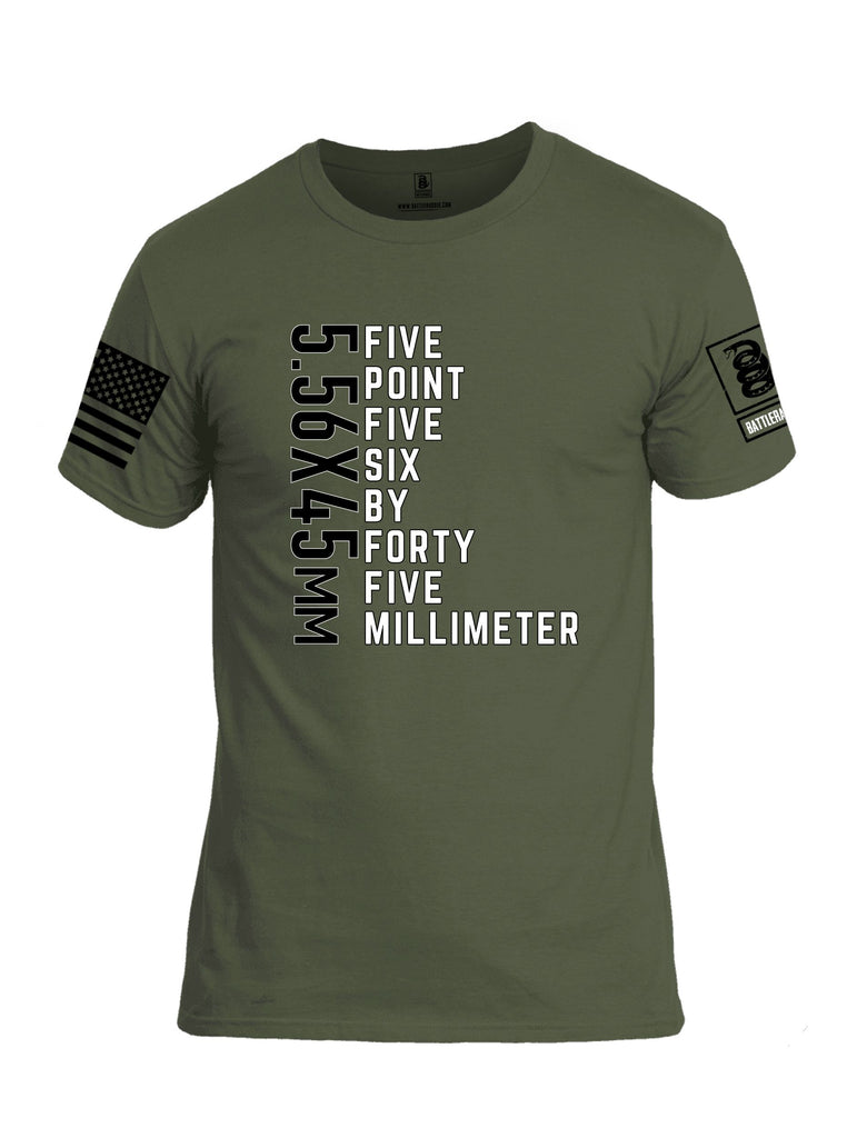 Battleraddle Five Point Five Six By Forty Five Millimeter Black Sleeves Men Cotton Crew Neck T-Shirt