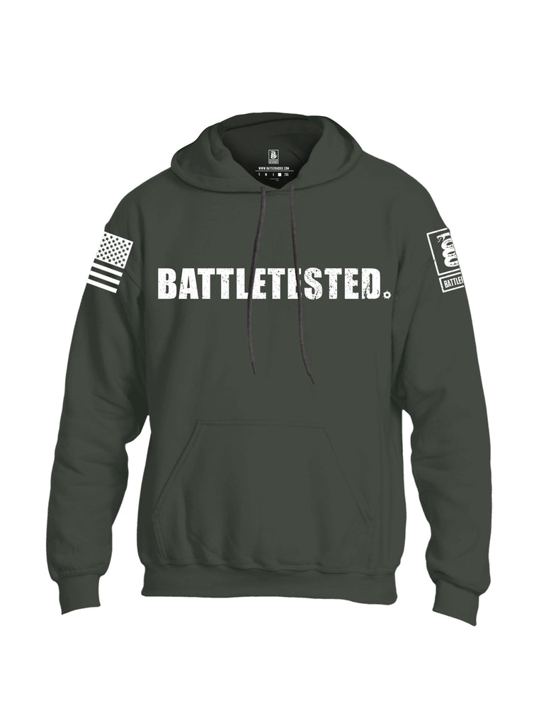 Battleraddle Battletested White {sleeve_color} Sleeves Uni Cotton Blended Hoodie With Pockets