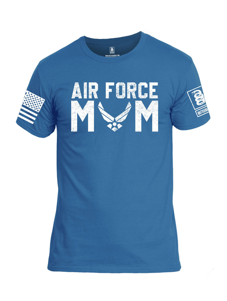 Battleraddle Air Force Mom White Sleeves Men Cotton Crew Neck T-Shirt