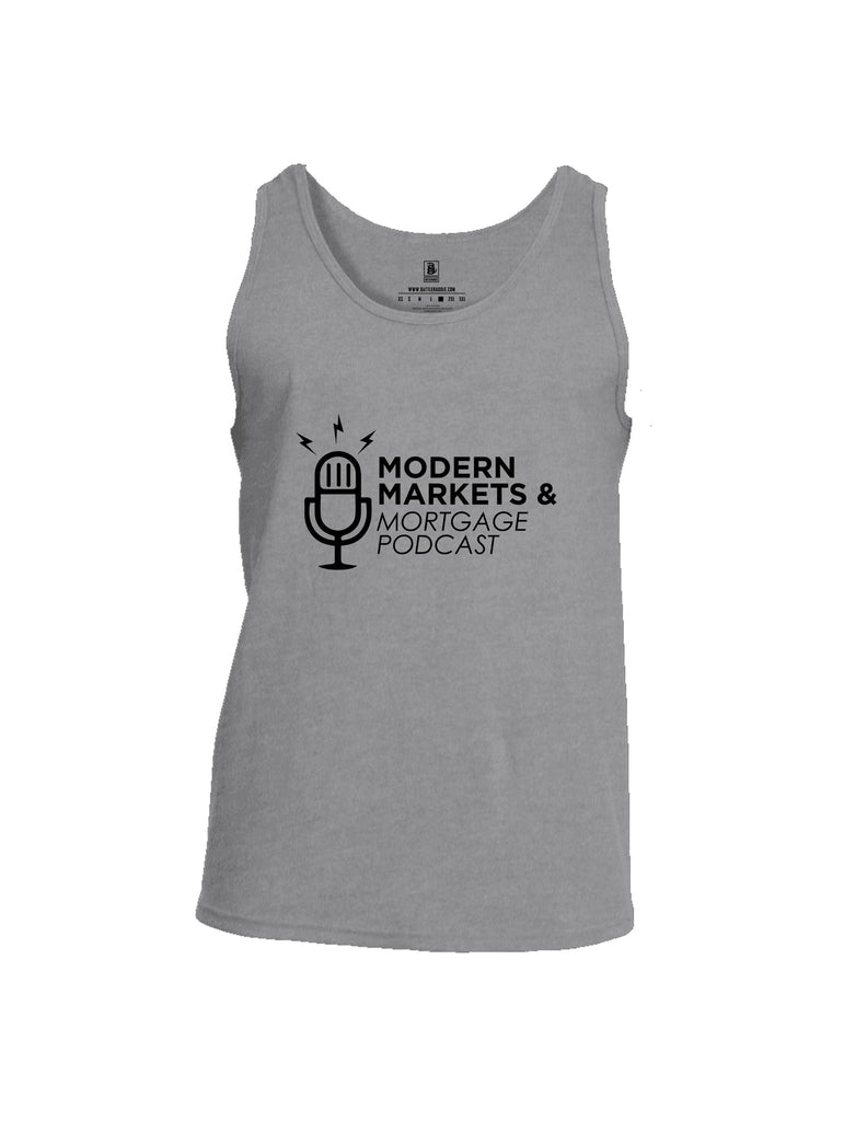 Battleraddle Modern Markets And Mortgages Podcast Black Sleeves Men Cotton Cotton Tank Top