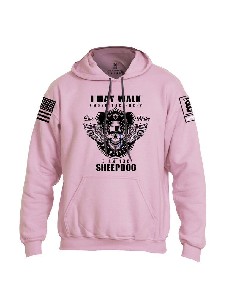 Battleraddle I May Walk Among The Sheep But Make No Mistake I Am The Sheepdog Black Sleeves Uni Cotton Blended Hoodie With Pockets