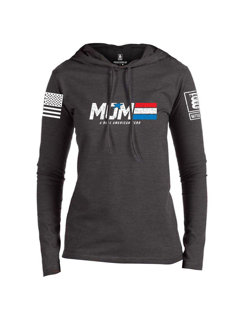 Battleraddle Mom A Real American Hero White Sleeves Women Cotton Thin Cotton Lightweight Hoodie