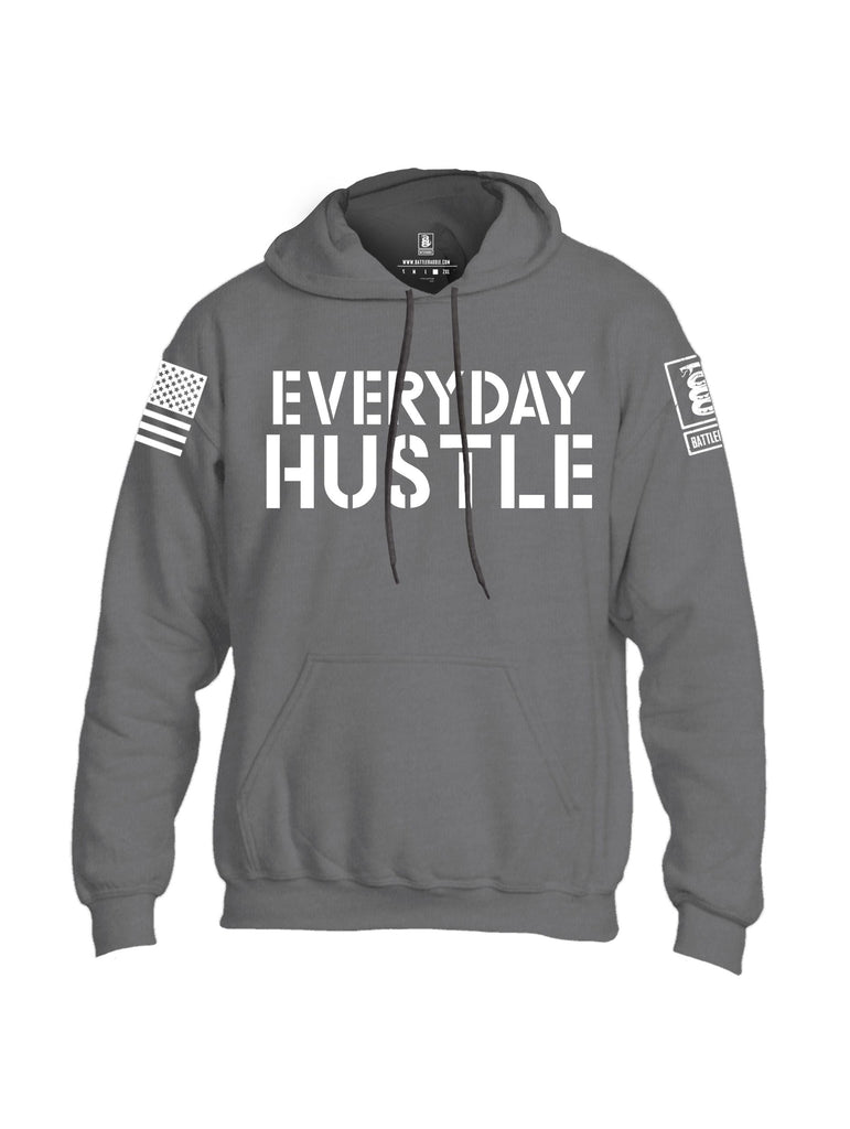 Battleraddle Everyday Hustle White Sleeves Uni Cotton Blended Hoodie With Pockets