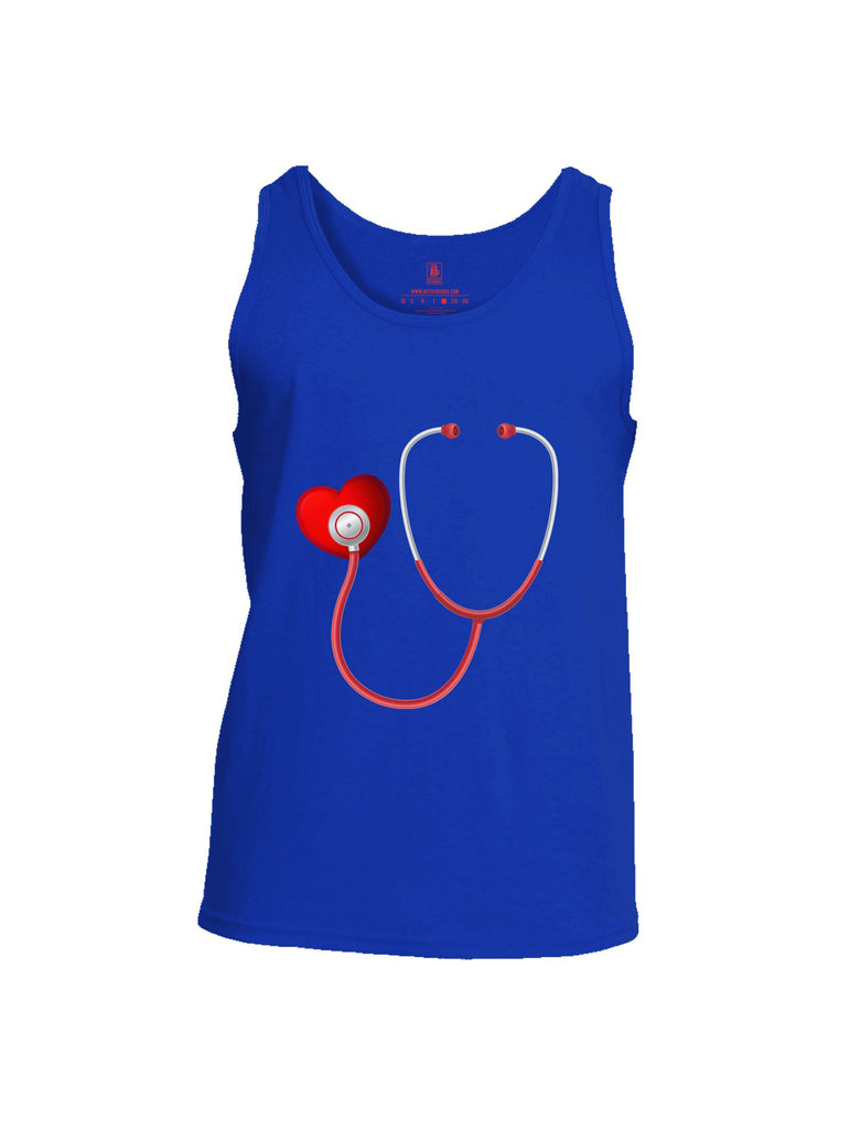 Battleraddle Heart Stethoscope Red Sleeves Men Cotton Cotton Tank Top