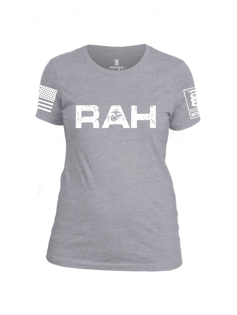 Battleraddle Rah  White Sleeves Women Cotton Crew Neck T-Shirt