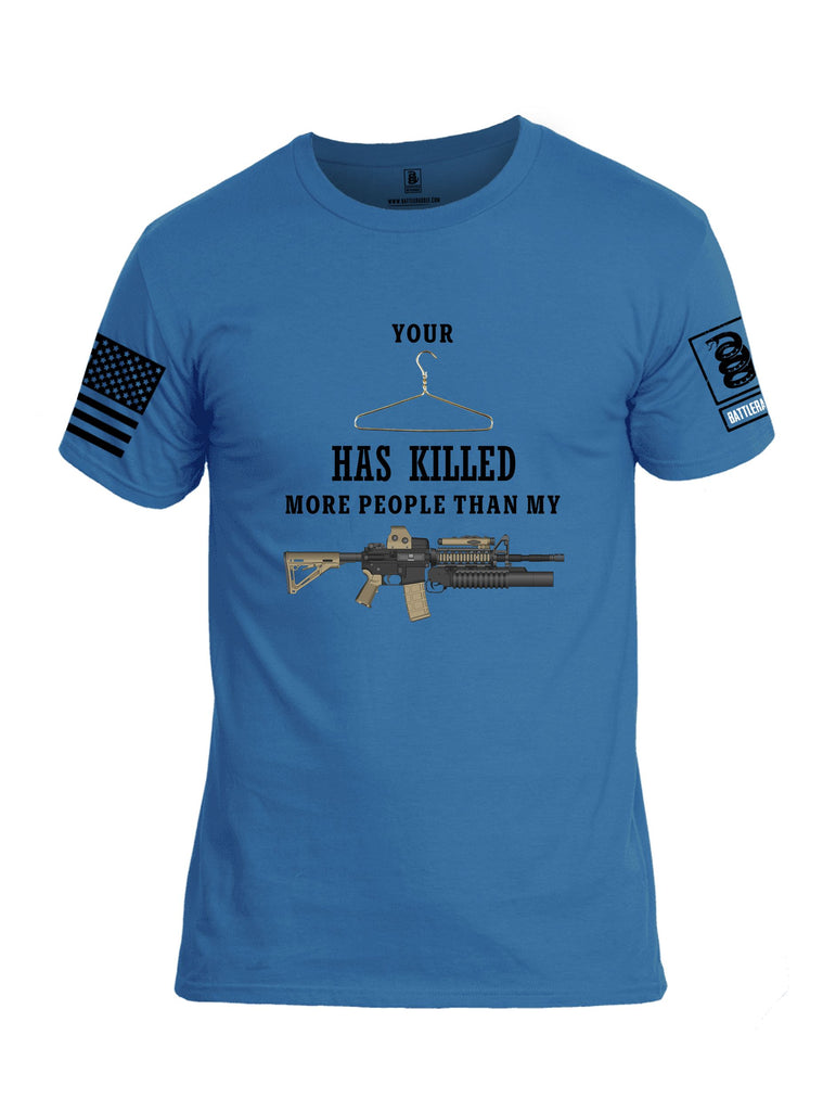 Battleraddle Coat Hanger Has Killed More Than My Ar15 Black Sleeves Men Cotton Crew Neck T-Shirt