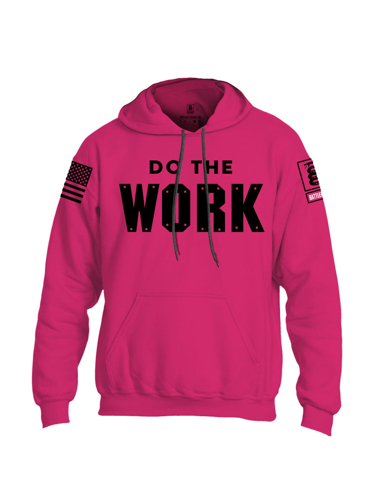 Battleraddle Do The Work Black Sleeves Uni Cotton Blended Hoodie With Pockets