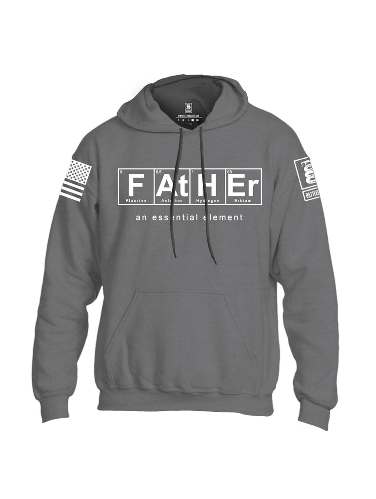 Battleraddle Father An Essential Element White Sleeves Uni Cotton Blended Hoodie With Pockets
