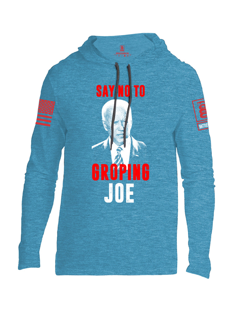 Battleraddle Say No To Groping Joe Red Sleeve Print Mens Thin Cotton Lightweight Hoodie