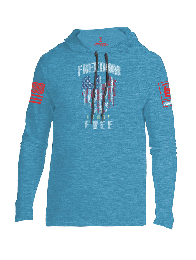 Battleraddle Freedom Is Not Free Red Sleeve Print Mens Thin Cotton Lightweight Hoodie