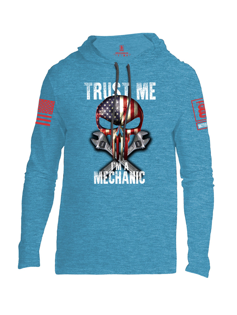 Battleraddle Trust Me I'm A Mechanic Red Sleeve Print Mens Thin Cotton Lightweight Hoodie