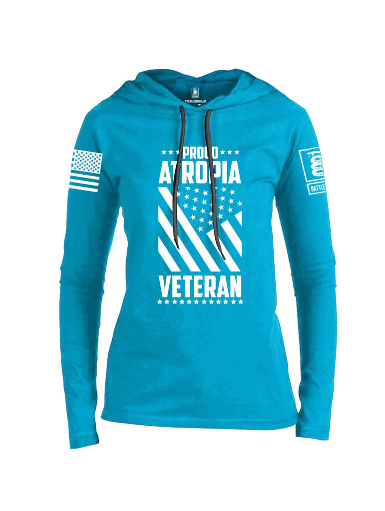 Battleraddle Proud Atropia Veteran White Sleeve Print Womens Thin Cotton Lightweight Hoodie shirt|custom|veterans|Apparel-Womens Hoodie-Cotton