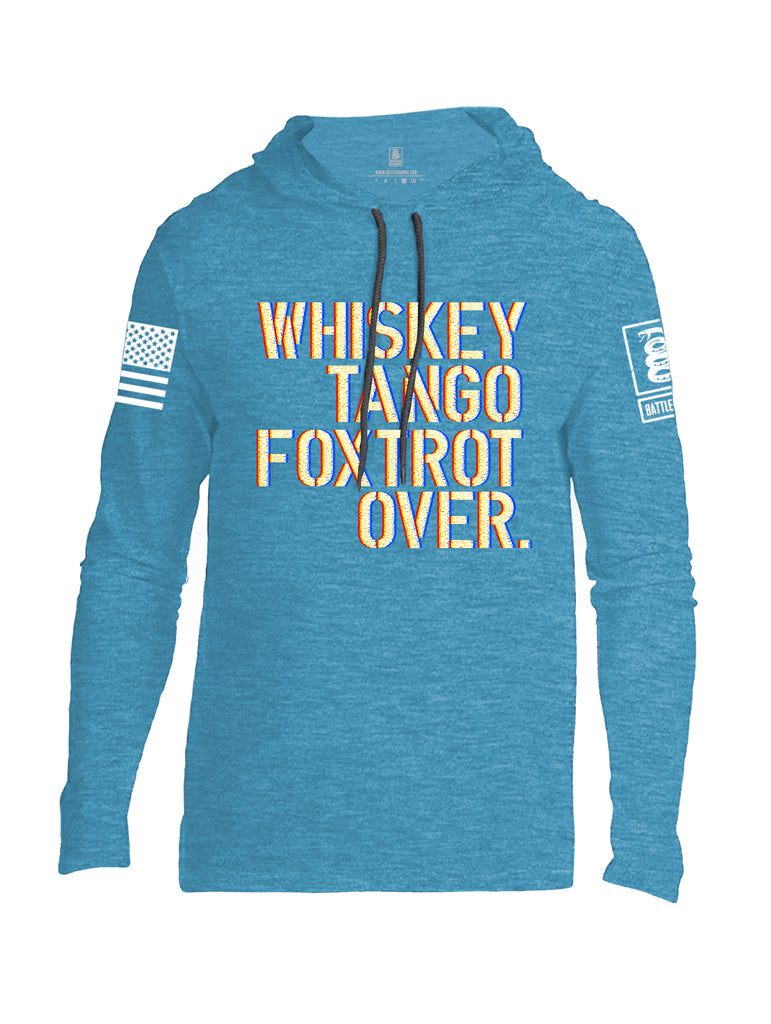 Battleraddle Whiskey Tango Foxtrot Over White Sleeve Print Mens Thin Cotton Lightweight Hoodie