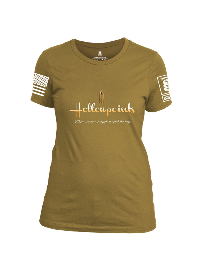 Battleraddle Hollowpoints  White Sleeves Women Cotton Crew Neck T-Shirt