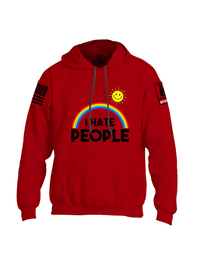 Battleraddle I Hate People {sleeve_color} Sleeves Uni Cotton Blended Hoodie With Pockets