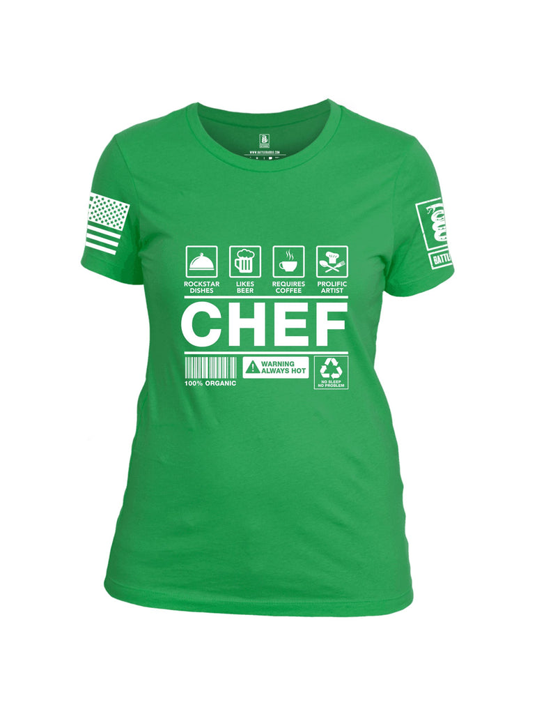 Battleraddle Chef White Sleeves Women Cotton Crew Neck T-Shirt