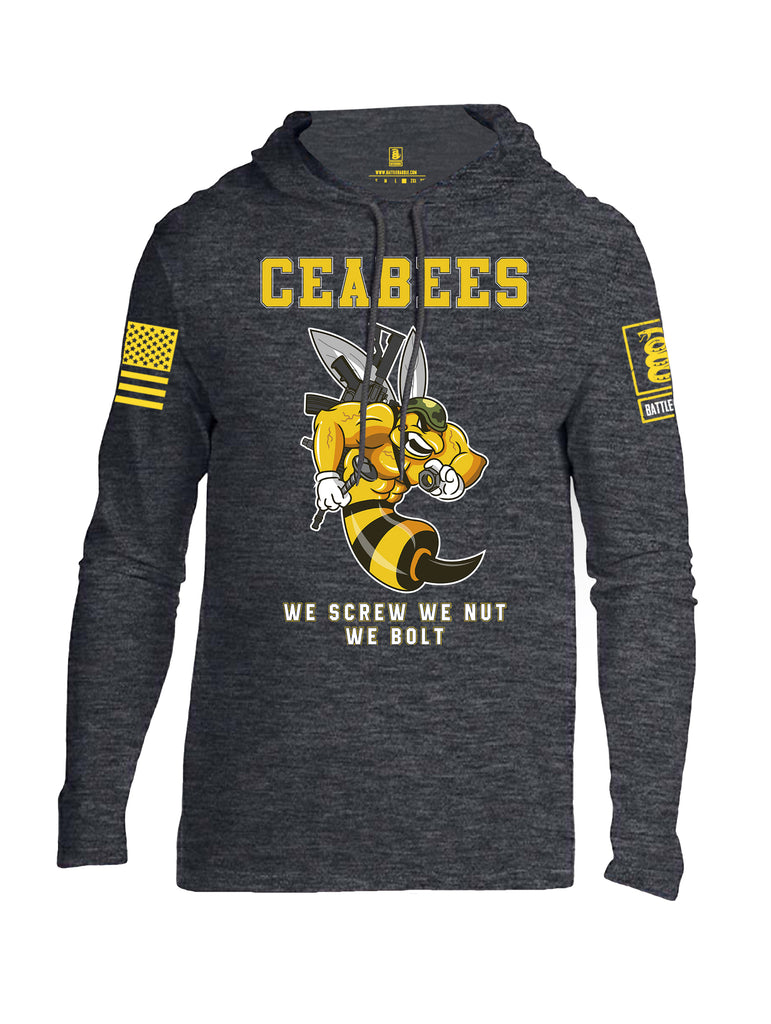 Battleraddle Ceabees We Screw We Nut We Bolt Yellow Sleeve Print Mens Thin Cotton Lightweight Hoodie