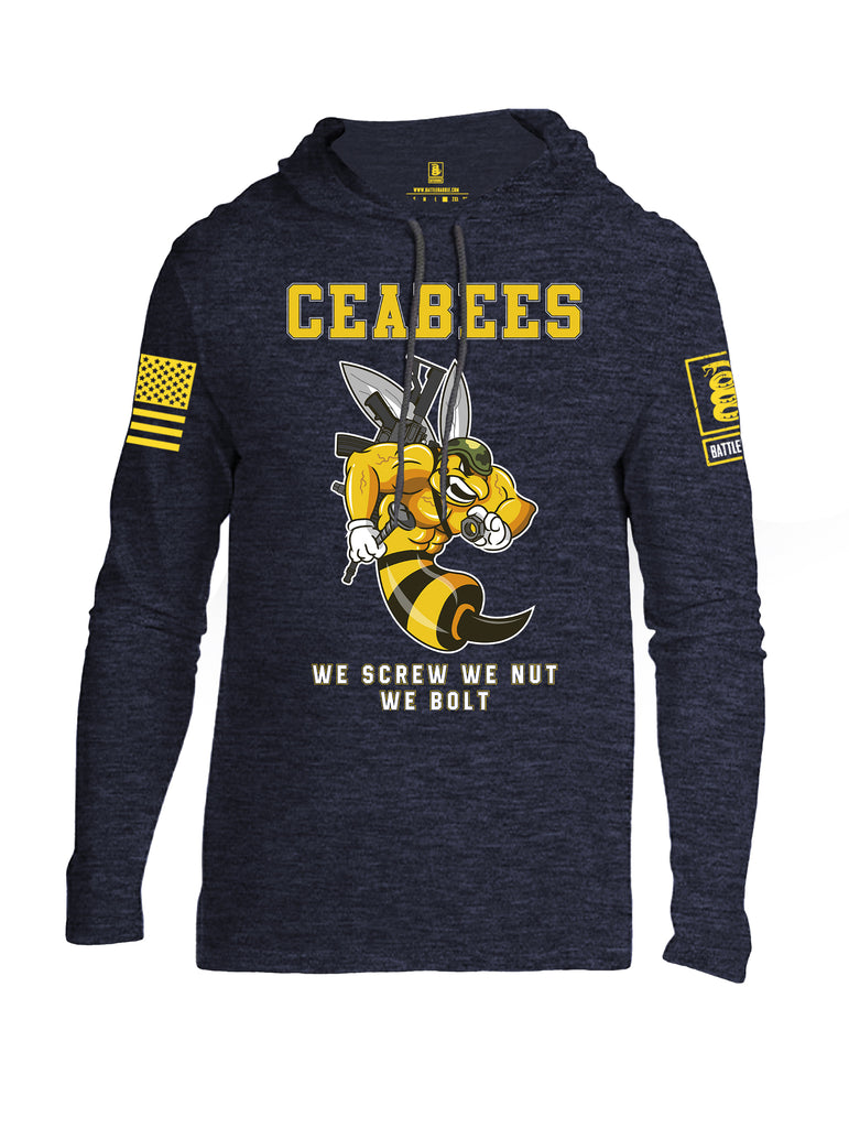 Battleraddle Ceabees We Screw We Nut We Bolt Yellow Sleeve Print Mens Thin Cotton Lightweight Hoodie