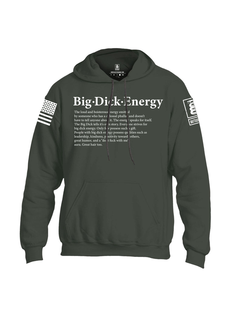 Battleraddle Big Dick Energy White Sleeves Uni Cotton Blended Hoodie With Pockets