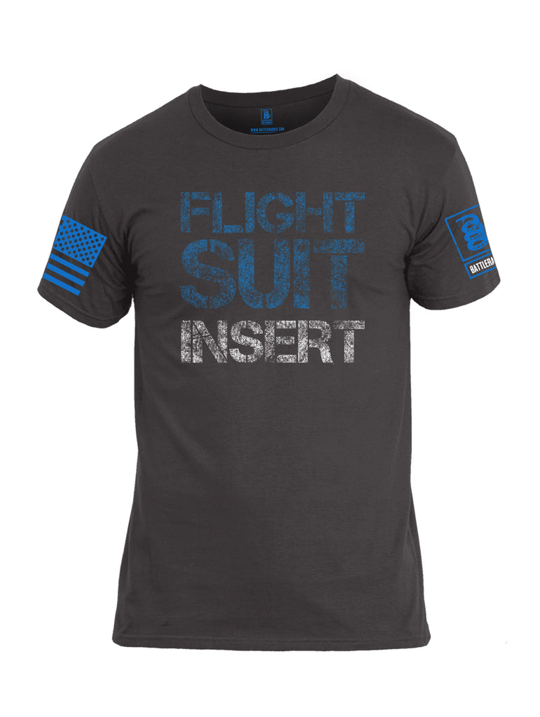 Battleraddle Flight Suit Insert Blue Sleeve Print Mens Cotton Crew Neck T Shirt