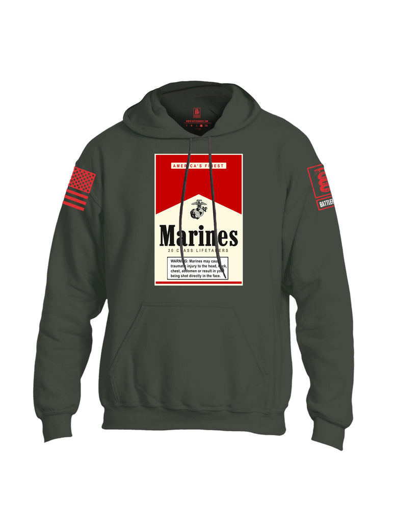 Battleraddle Marines 20 Class Lifetakers Red Sleeve Print Mens Blended Hoodie With Pockets