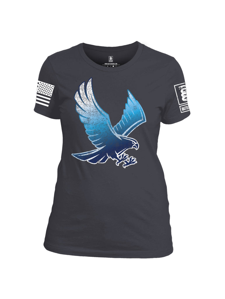 Battleraddle Blue Falcon Fuckin Buddies Over Since 1776 White Sleeve Print Womens Cotton Crew Neck T Shirt