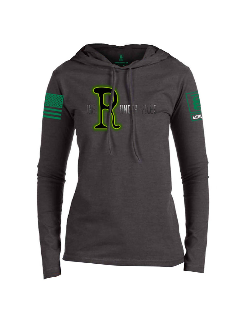 Battleraddle The Ranger Files Green Sleeve Print Womens Thin Cotton Lightweight Hoodie shirt|custom|veterans|Apparel-Womens Hoodie-Cotton