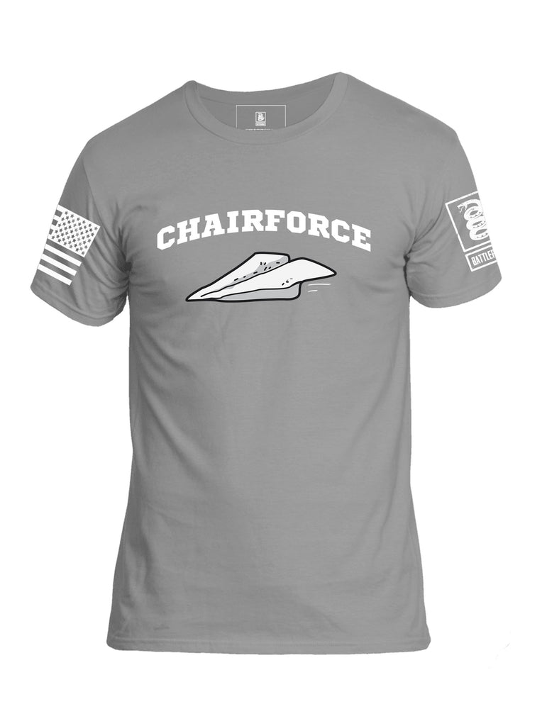 Battleraddle Chairforce Passenger 06 White Sleeve Print Mens Cotton Crew Neck T Shirt - Battleraddle® LLC