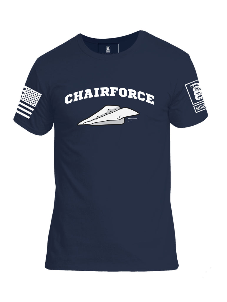 Battleraddle Chairforce Passenger 06 White Sleeve Print Mens Cotton Crew Neck T Shirt - Battleraddle® LLC
