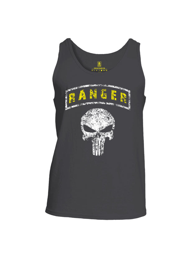 Battleraddle Ranger Punisher Skull Mens Cotton Tank Top-charcoal