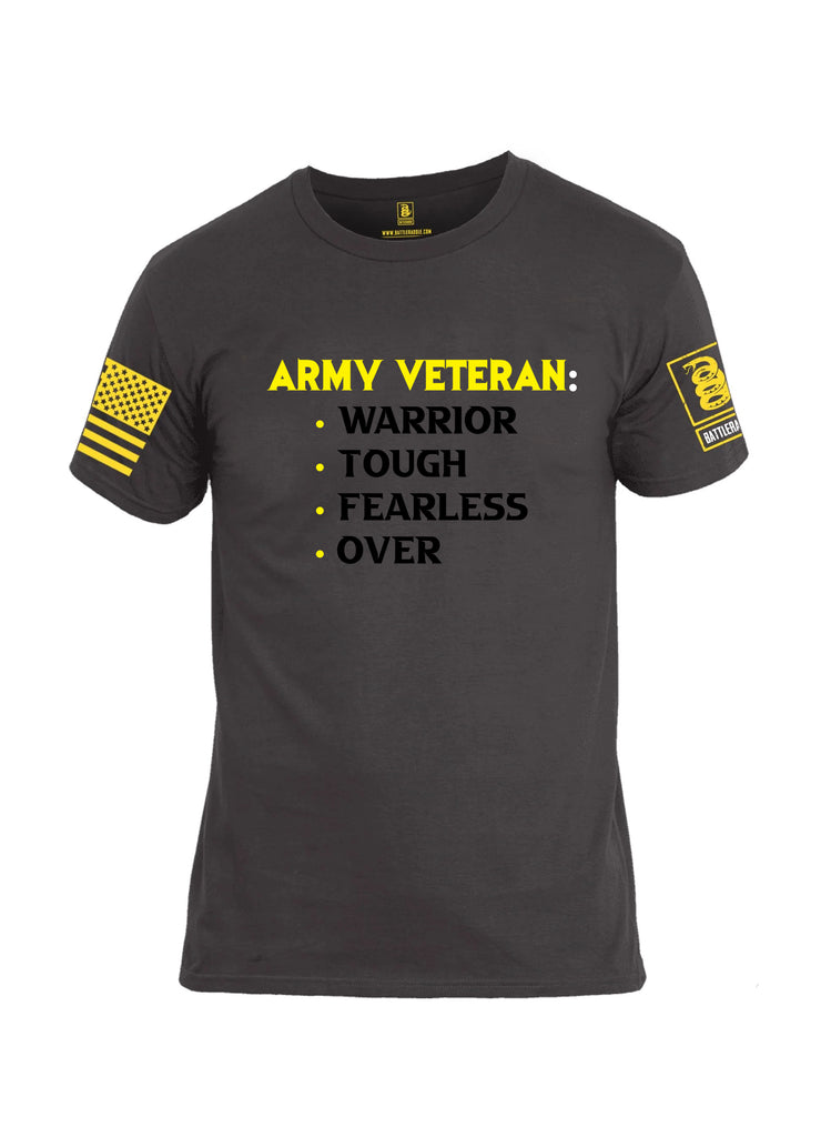 Battleraddle Army Veteran Warrior Tough Fearless Over Yellow Sleeves Men Cotton Crew Neck T-Shirt