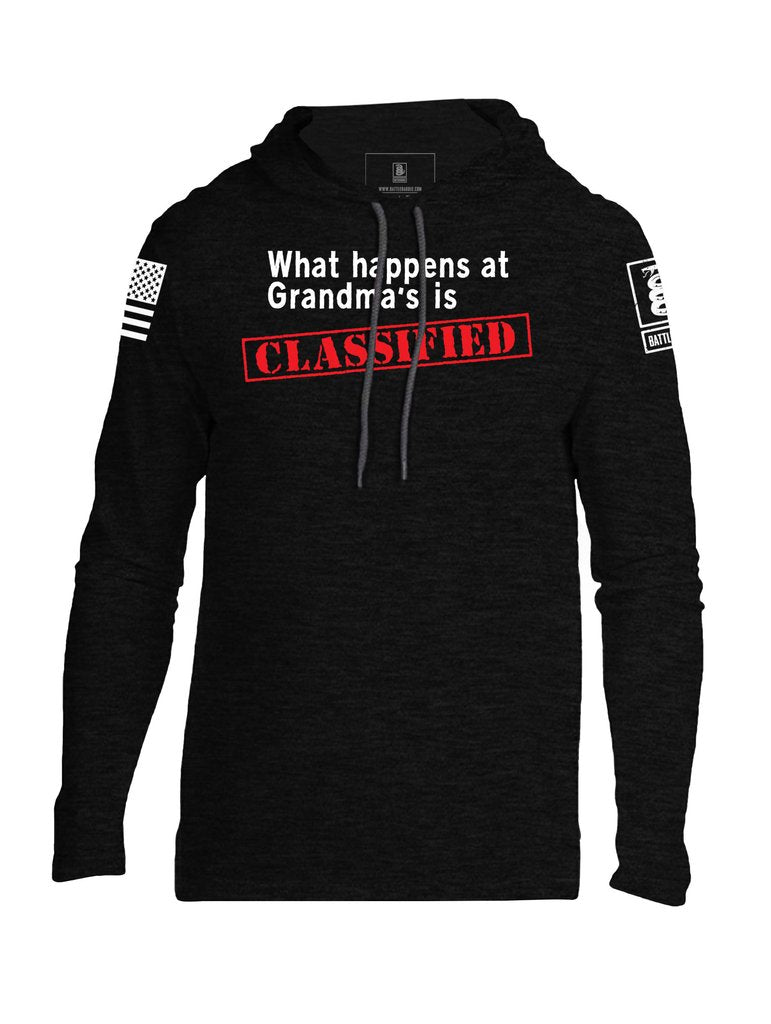 Battleraddle What Happens At Grandma's Is Classified Black Ops Edition Mens Thin Cotton Lightweight Hoodie