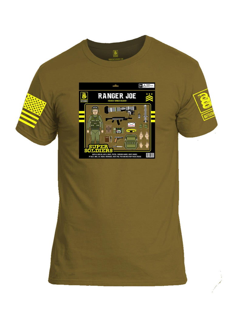 Battleraddle Ranger Joe Action Figure Super Soldiers Yellow Sleeve Print Mens Cotton Crew Neck T Shirt