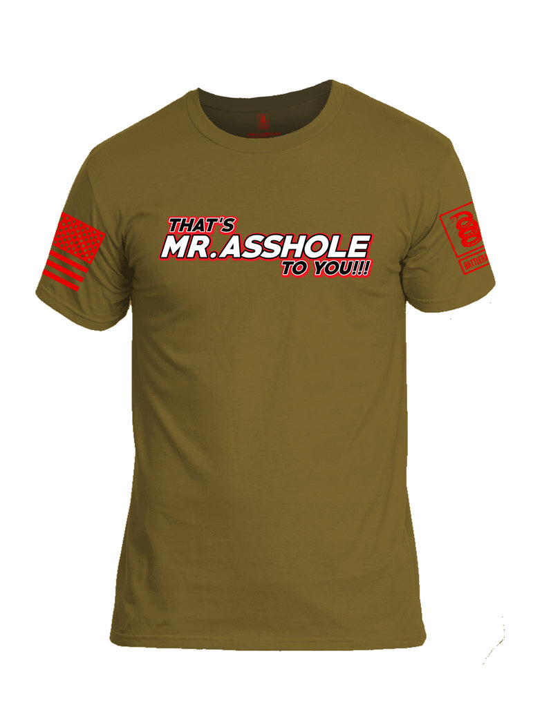 Battleraddle That's Mr. Asshole To You Red Sleeve Print Mens Cotton Crew Neck T Shirt