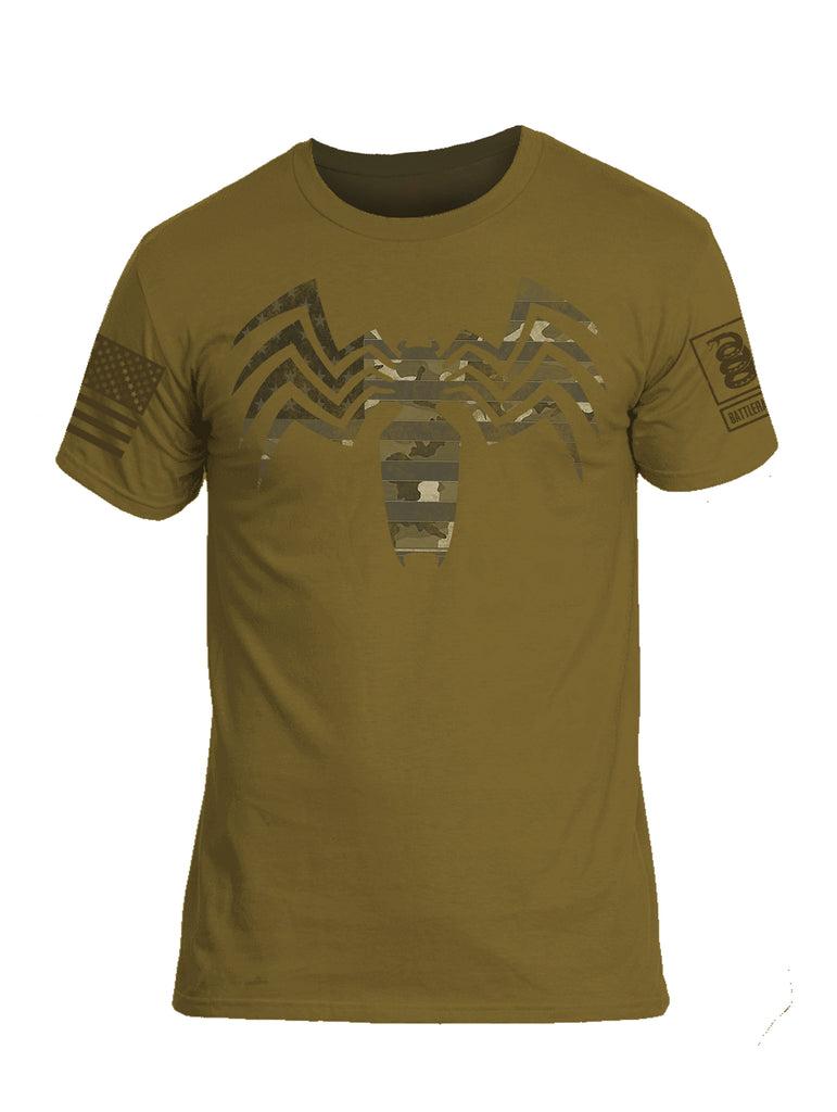 Battleraddle Venomize Camo Dark Brown Sleeve Print Mens Cotton Crew Neck T Shirt