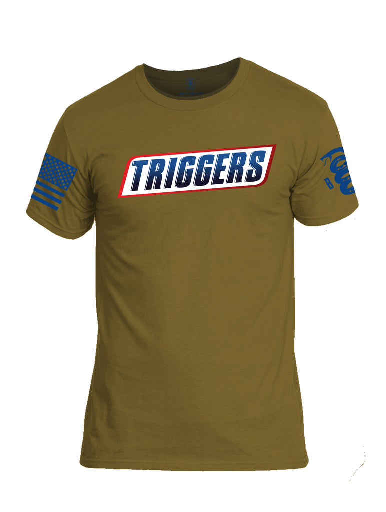 Battleraddle Triggers Slant Blue Sleeve Print Mens Cotton Crew Neck T Shirt