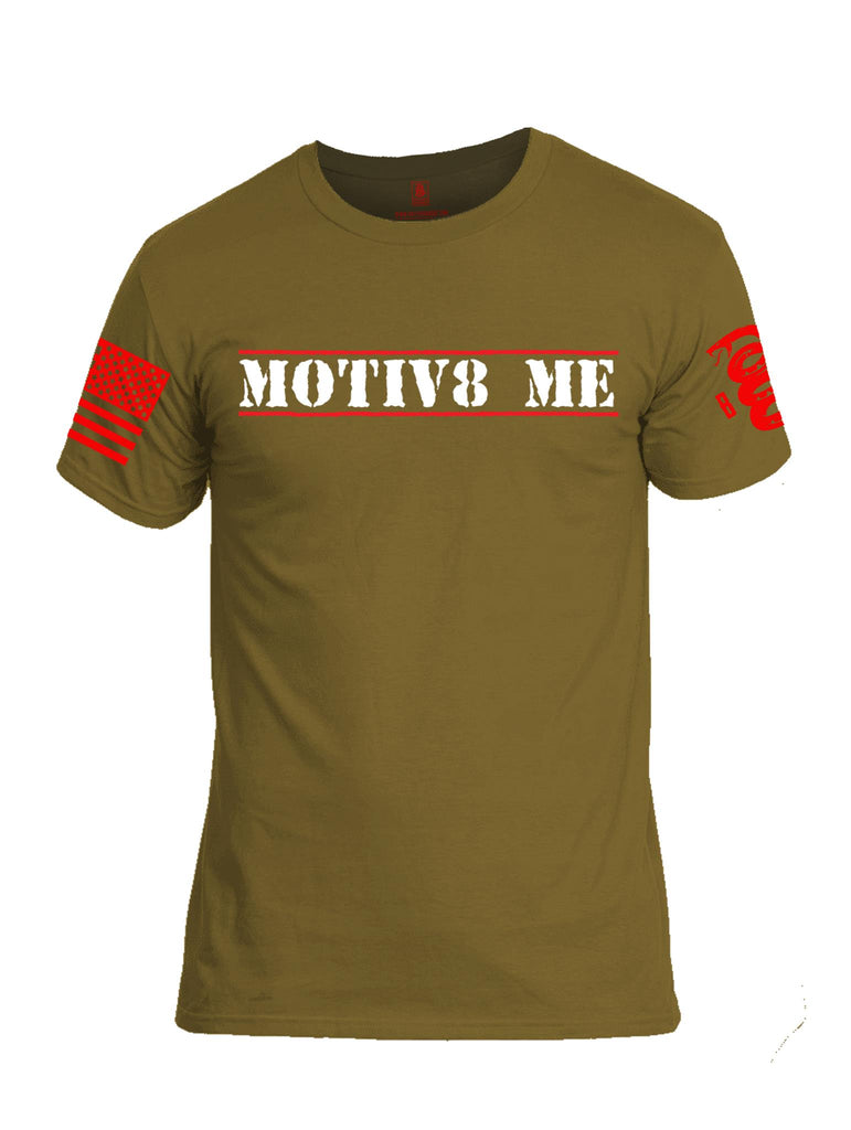 Battleraddle Motiv8 Me Red Sleeve Print Mens Cotton Crew Neck T Shirt