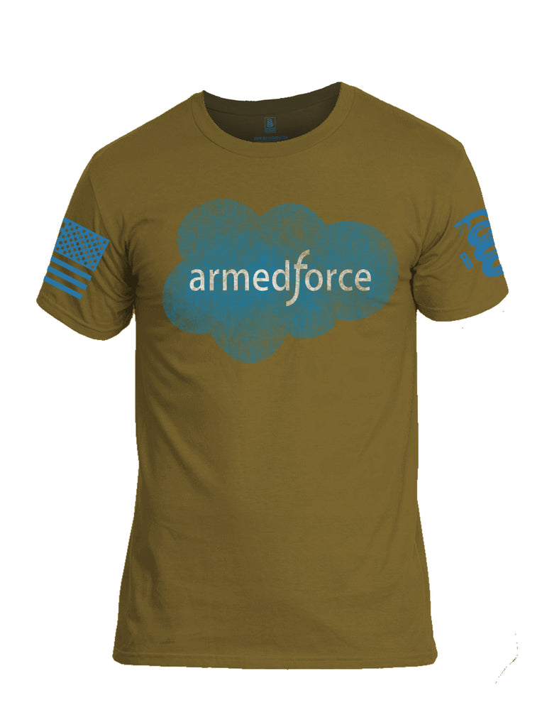 Battleraddle Armedforce Blue Sleeve Print Mens Cotton Crew Neck T Shirt - Battleraddle® LLC