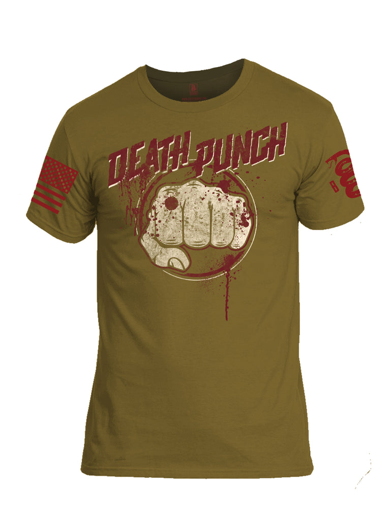 Battleraddle Death Punch Red Sleeve Print Mens Cotton Crew Neck T Shirt