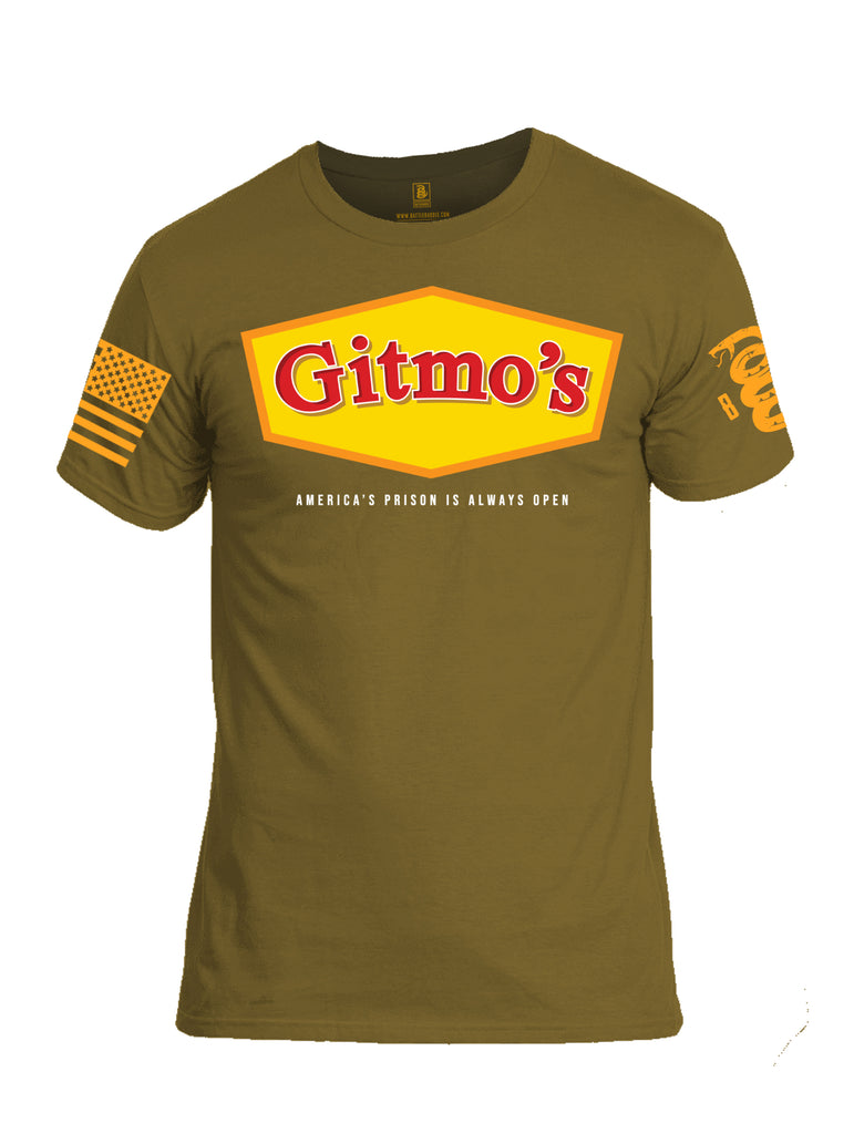 Battleraddle Gitmo's America's Prison Is Always Open Mens Cotton Crew Neck T Shirt