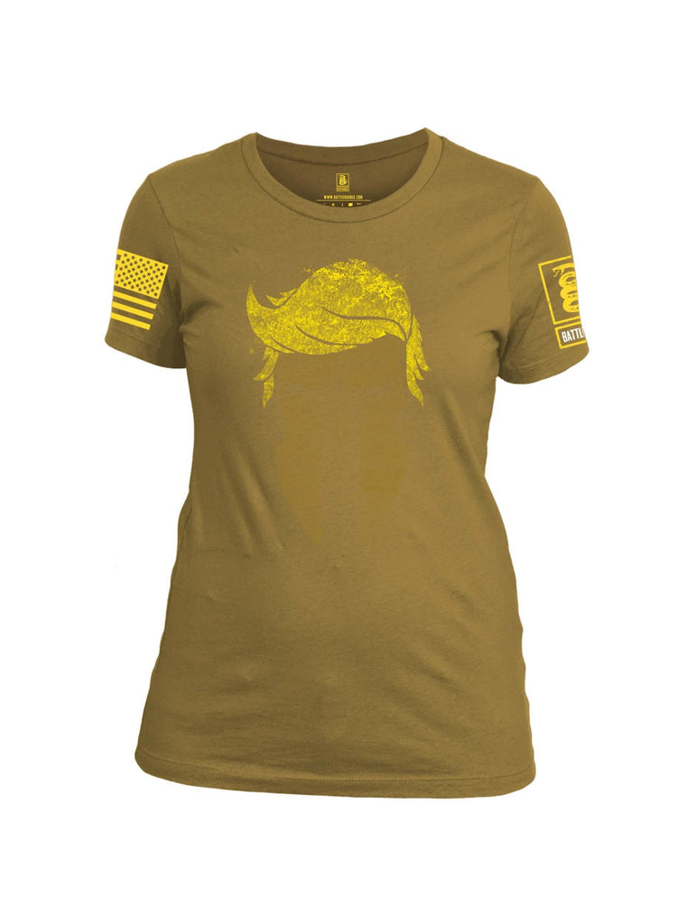 Battleraddle Mr. President Expounder Spartan Helm Yellow Sleeve Print Womens Cotton Crew Neck T Shirt shirt|custom|veterans|Apparel-Womens T Shirt-cotton