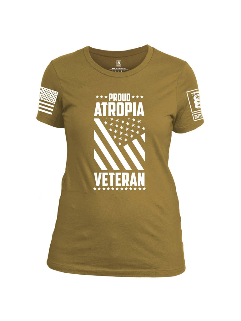 Battleraddle Proud Atropia Veteran White Sleeve Print Womens Cotton Crew Neck T Shirt shirt|custom|veterans|Apparel-Womens T Shirt-cotton