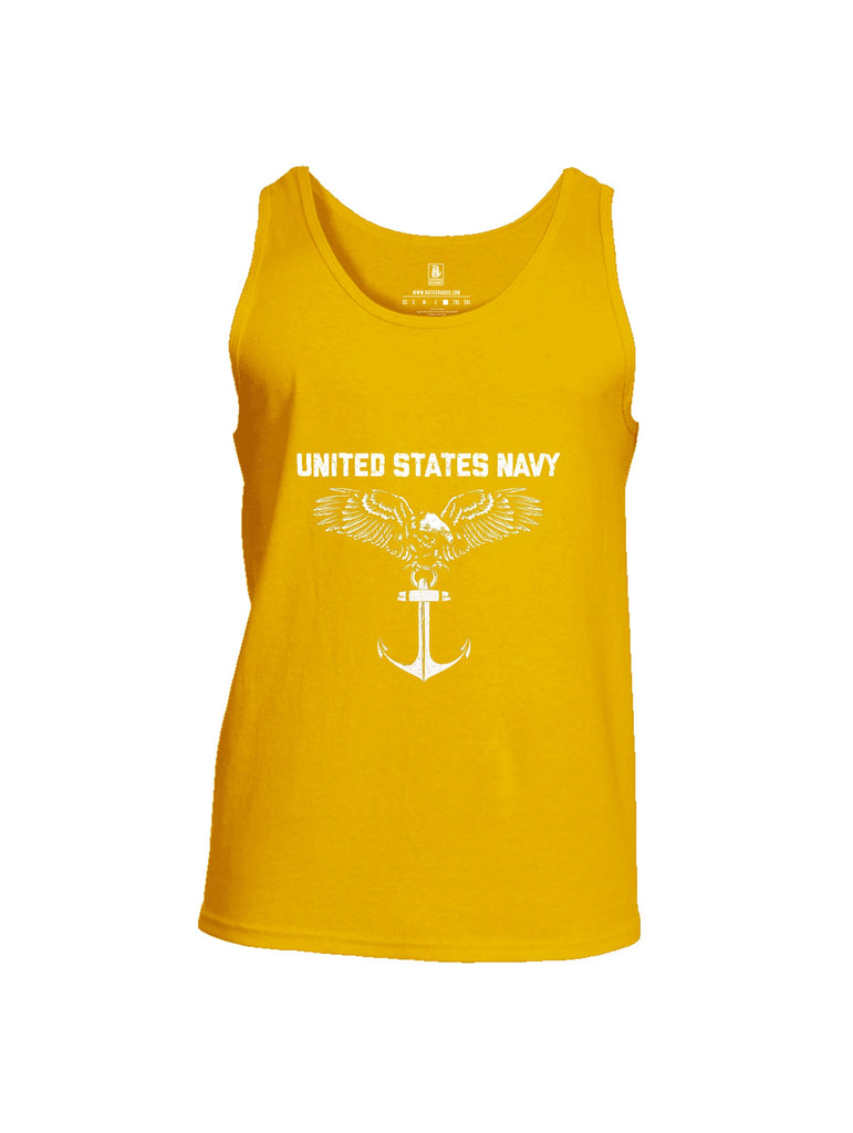 Battleraddle United States Navy Anchor White Sleeves Men Cotton Cotton Tank Top